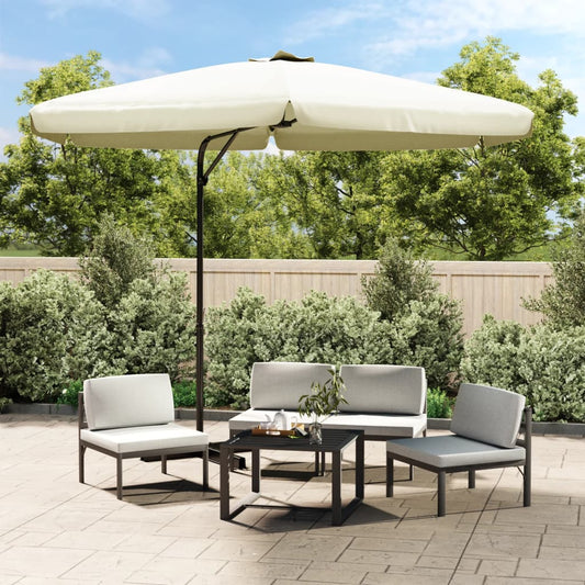 Outdoor Parasol with Steel Pole 300 cm Sand White