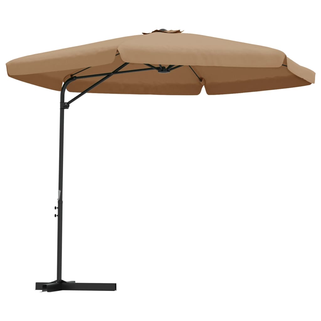 vidaXL Garden Parasol with Steel Pole 300 cm Taupe