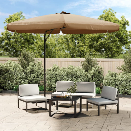 vidaXL Garden Parasol with Steel Pole 300 cm Taupe