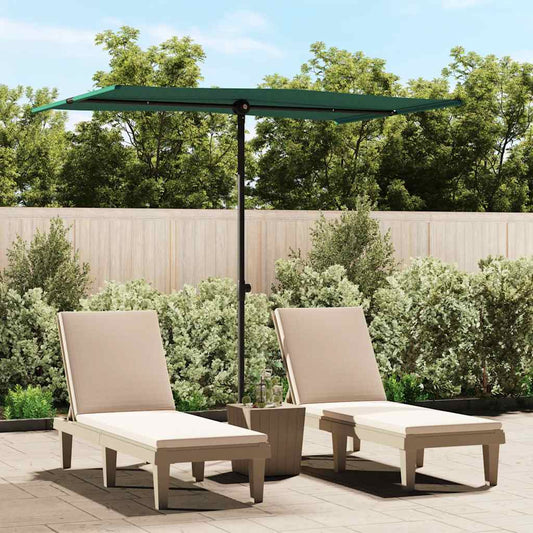 Garden Parasol with Aluminium Pole 2x1.5 m Green