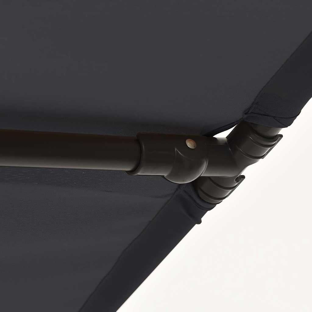 Garden Parasol | Black | Polyester, Aluminium | 2x1.5 m | Rotatable