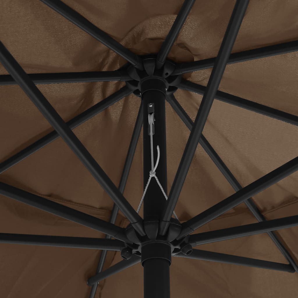 Garden Parasol | Taupe | 100% polyester fabric, metal pole | Large