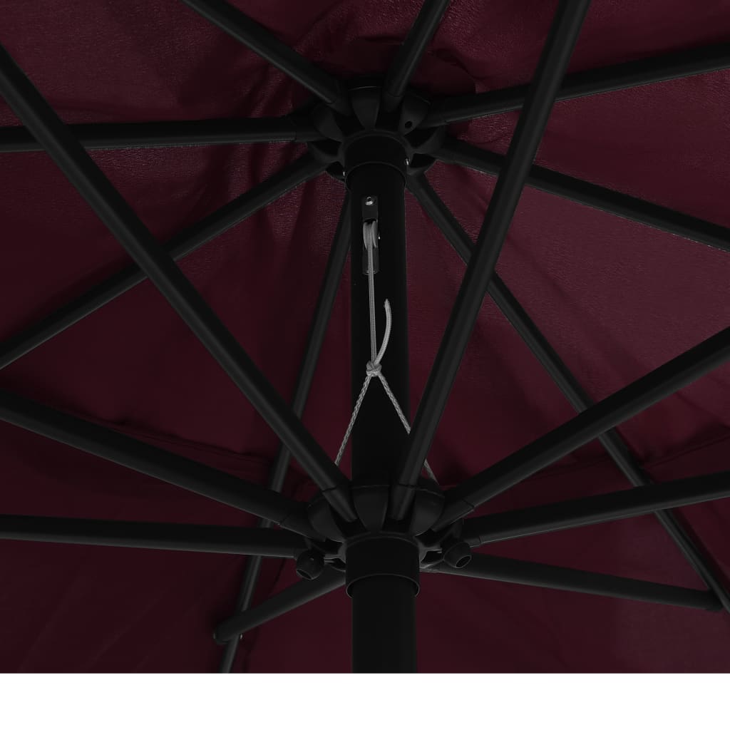 Garden Parasol | Bordeaux red | Polyester, Metal | Medium | Foldable