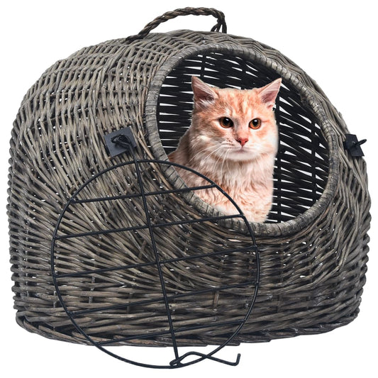 vidaXL Cat Transporter Grey 50x42x40 cm Natural Willow