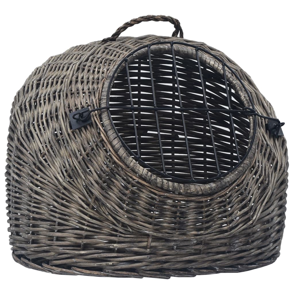 vidaXL Cat Transporter Grey 60x45x45 cm Natural Willow