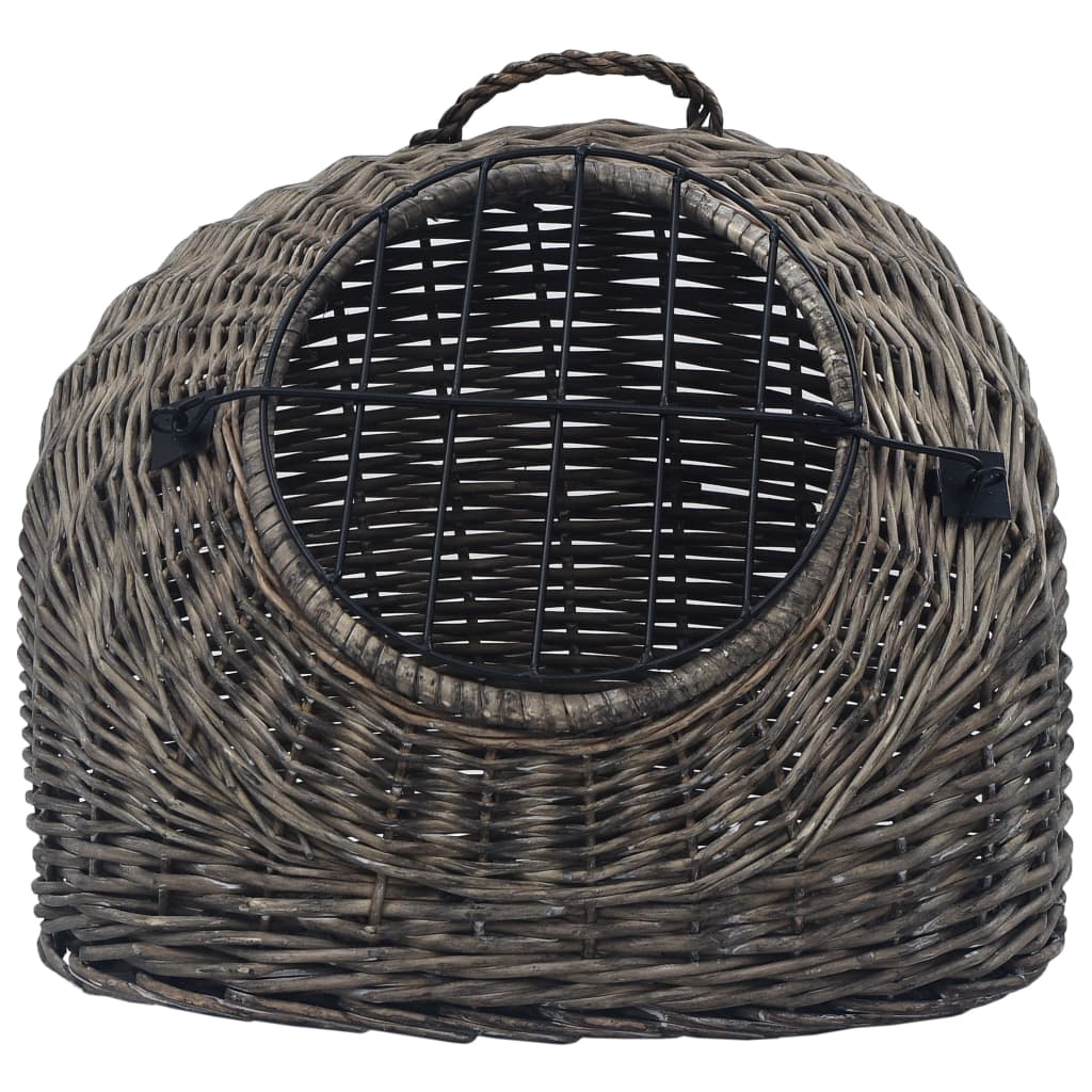 vidaXL Cat Transporter Grey 60x45x45 cm Natural Willow