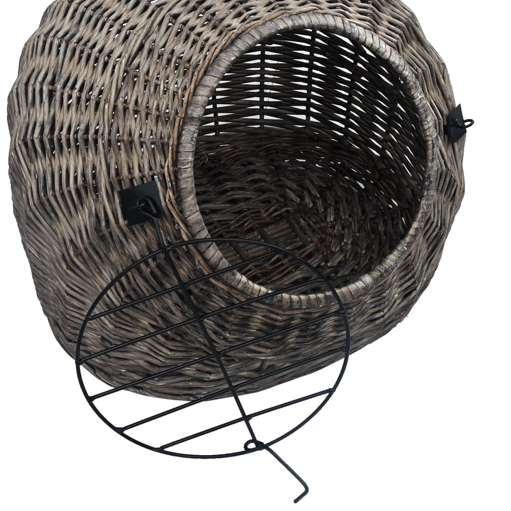 vidaXL Cat Transporter Grey 60x45x45 cm Natural Willow