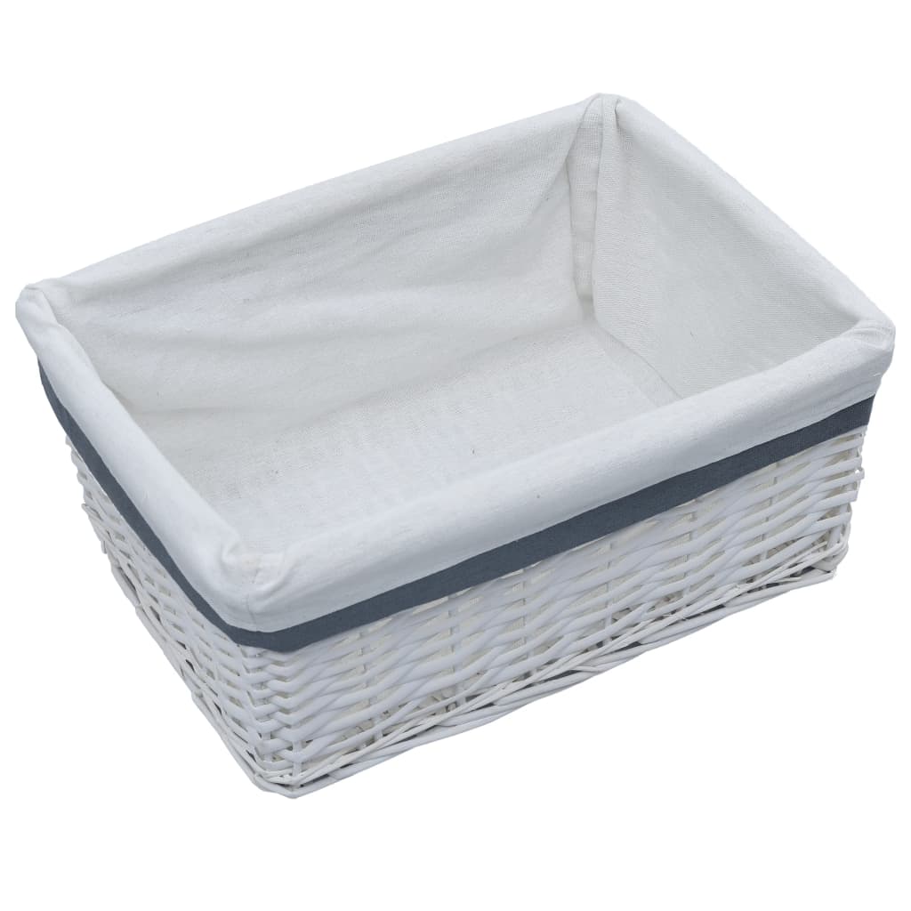 vidaXL 3 Piece Nesting Basket Set White Willow