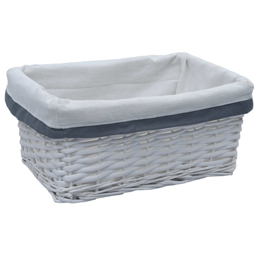 vidaXL 3 Piece Nesting Basket Set White Willow