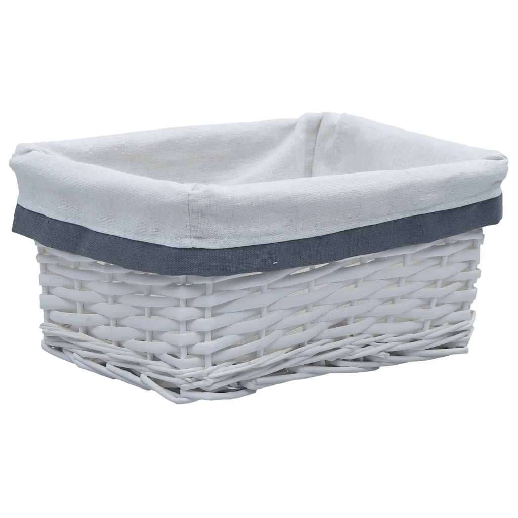 vidaXL 3 Piece Nesting Basket Set White Willow