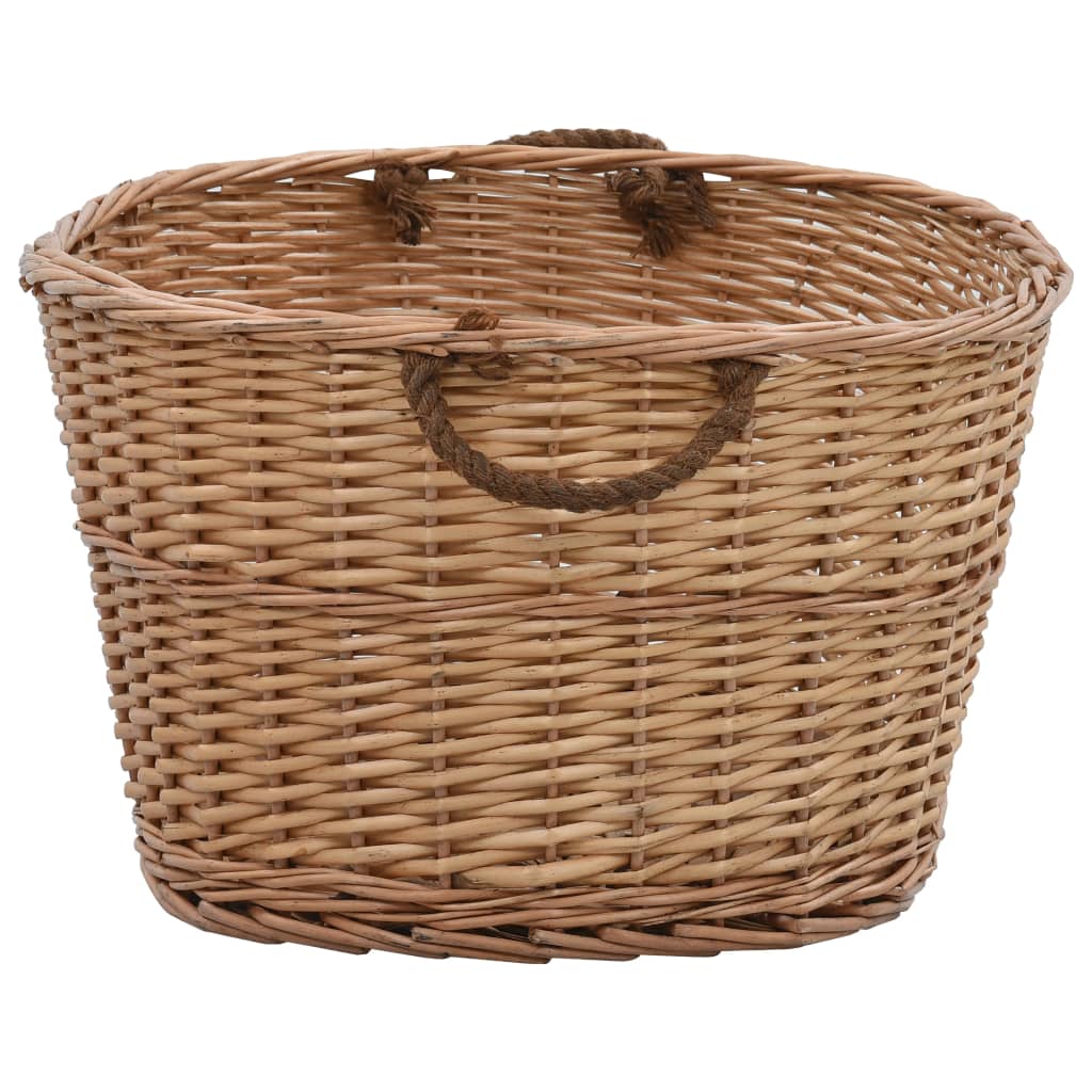 vidaXL Firewood Basket with Carrying Handles 88x57x34 cm Natural Willow