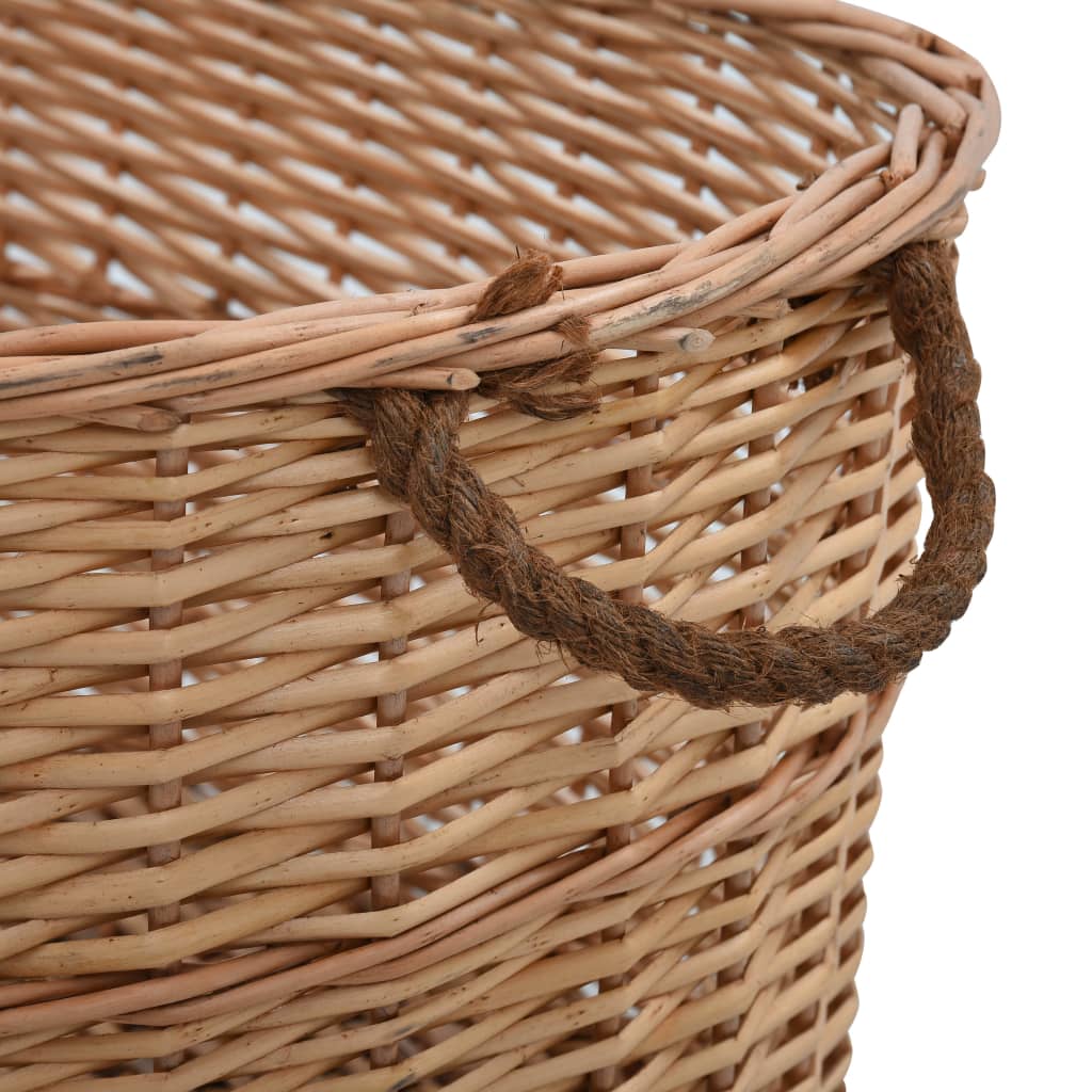 vidaXL Firewood Basket with Carrying Handles 88x57x34 cm Natural Willow