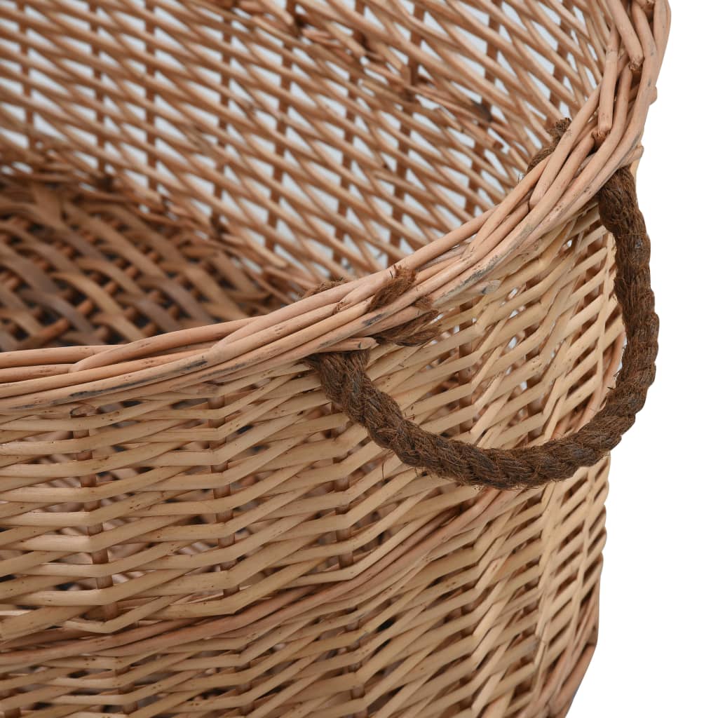 vidaXL Firewood Basket with Carrying Handles 88x57x34 cm Natural Willow