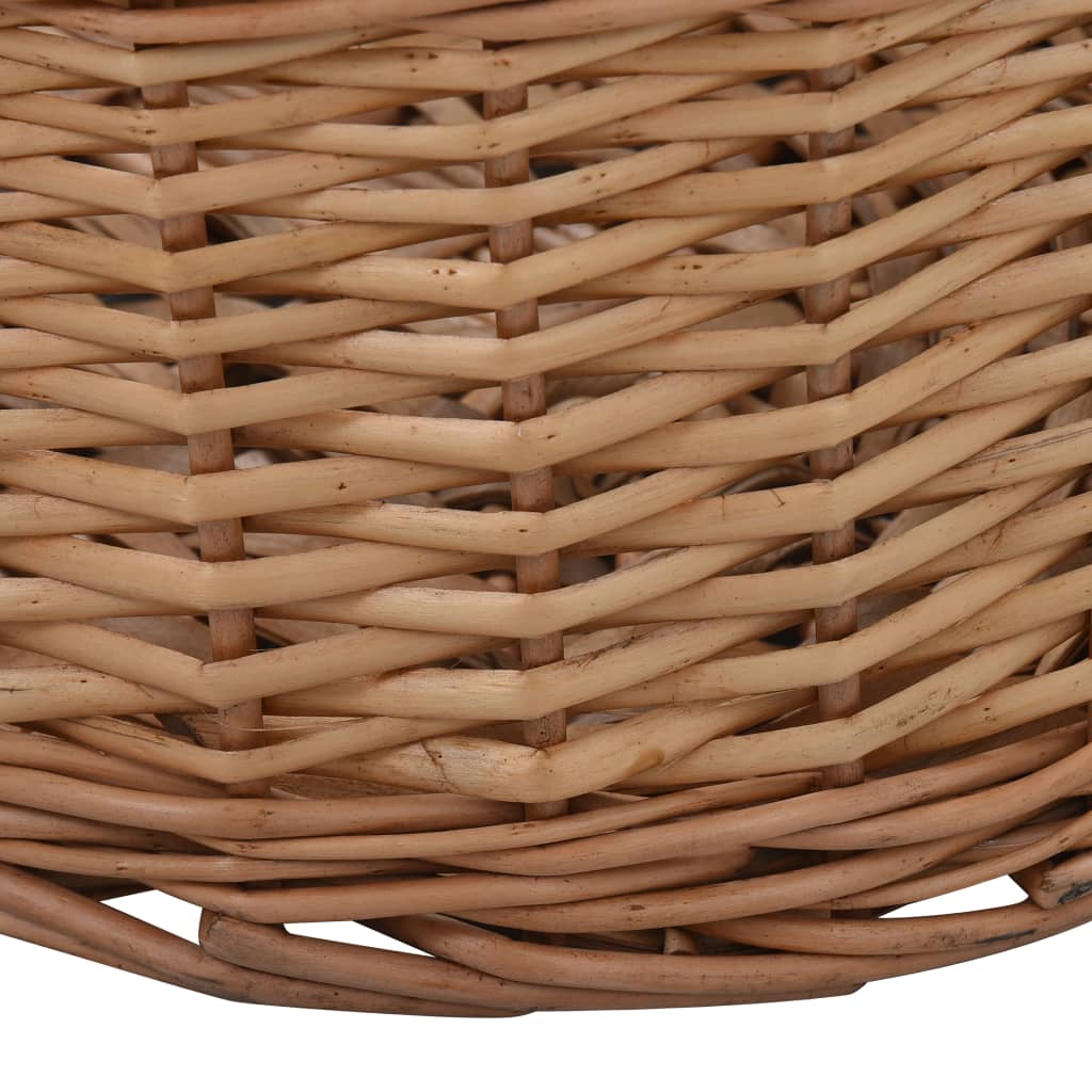 vidaXL Firewood Basket with Carrying Handles 88x57x34 cm Natural Willow