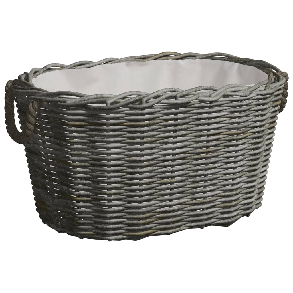 vidaXL Firewood Basket with Carrying Handles 60x40x28 cm Grey Willow