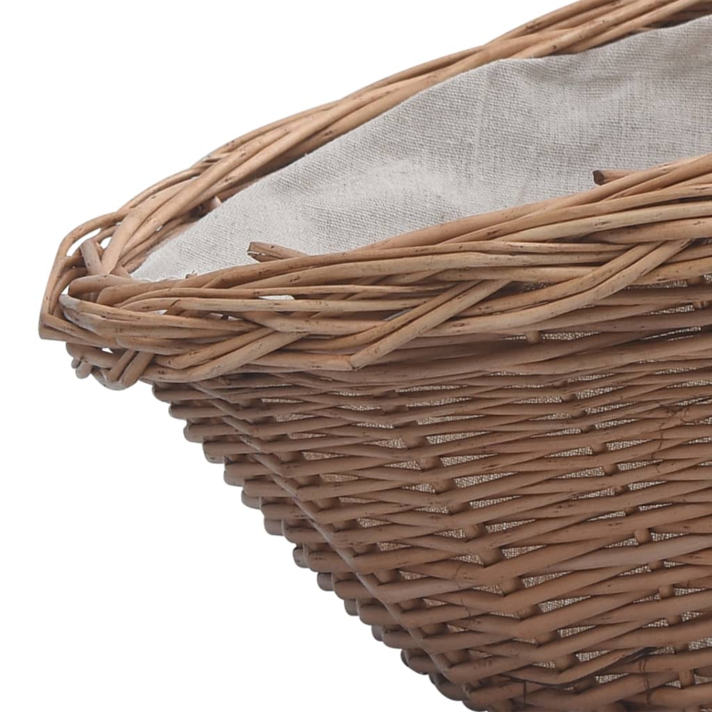Firewood Basket with Handle 60x44x55 cm Natural Willow