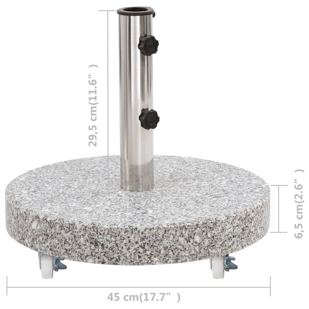 vidaXL Parasol Base Granite 30 kg Round Grey