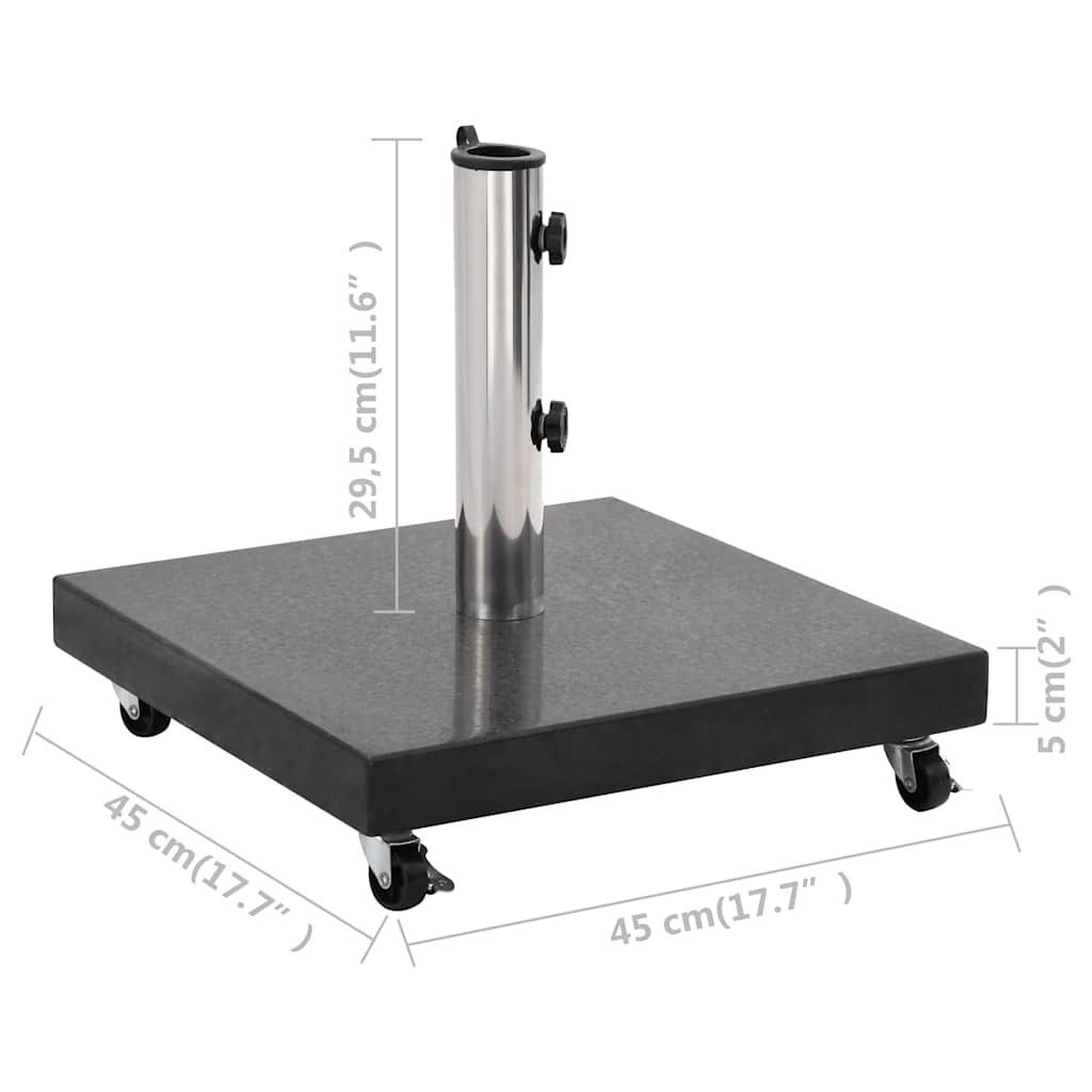 Parasol Base | Black | Granite, Stainless Steel | Medium