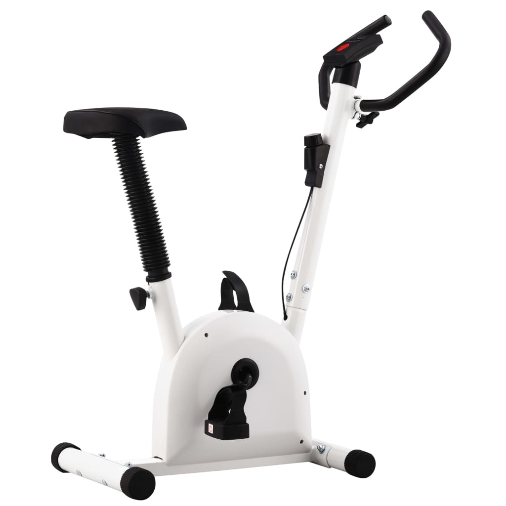 vidaXL Exercise Bike with Belt Resistance White