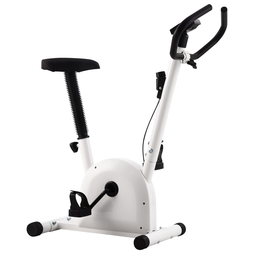 vidaXL Exercise Bike with Belt Resistance White