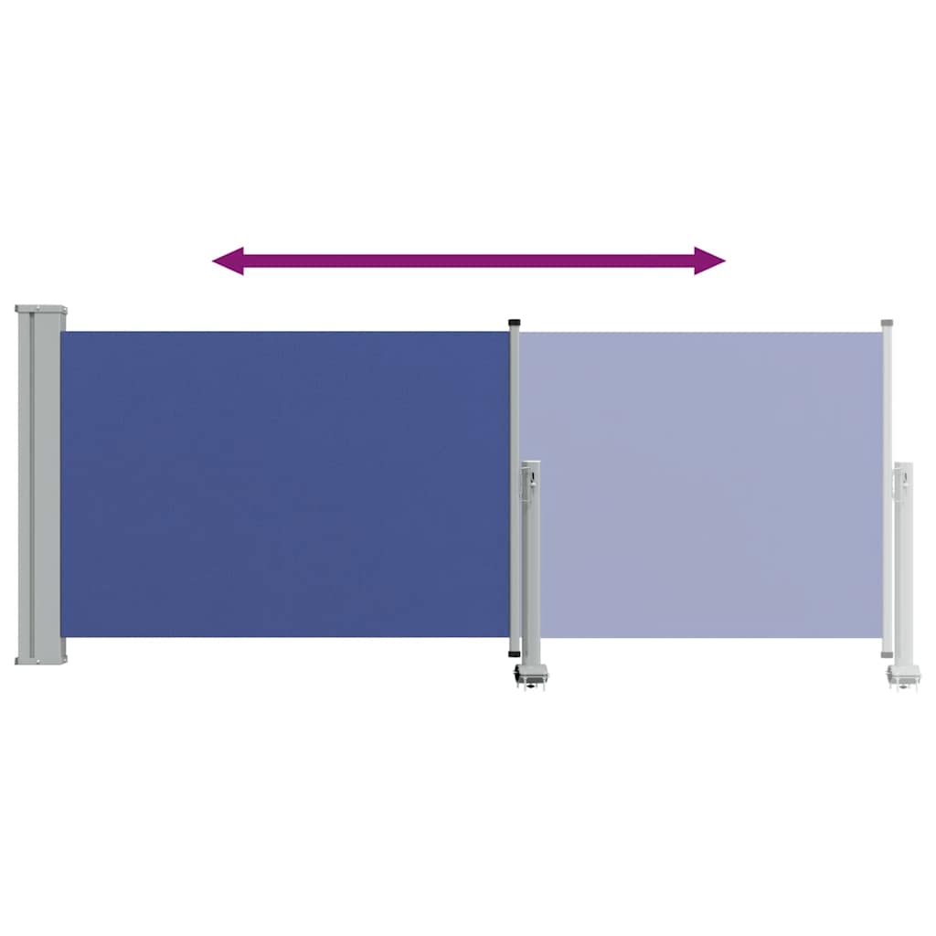 Patio Retractable Side Awning 100x300 cm Blue