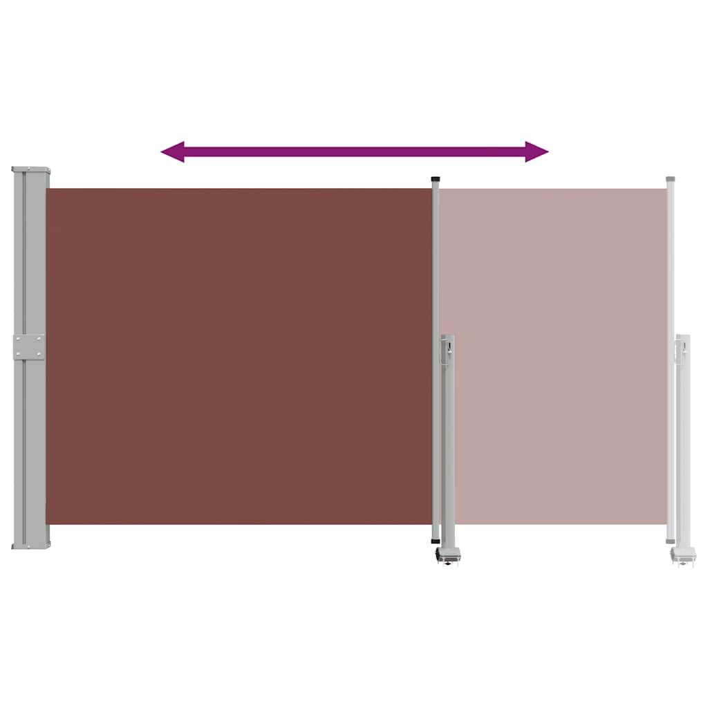 Patio Retractable Side Awning 140 x 300 cm Brown