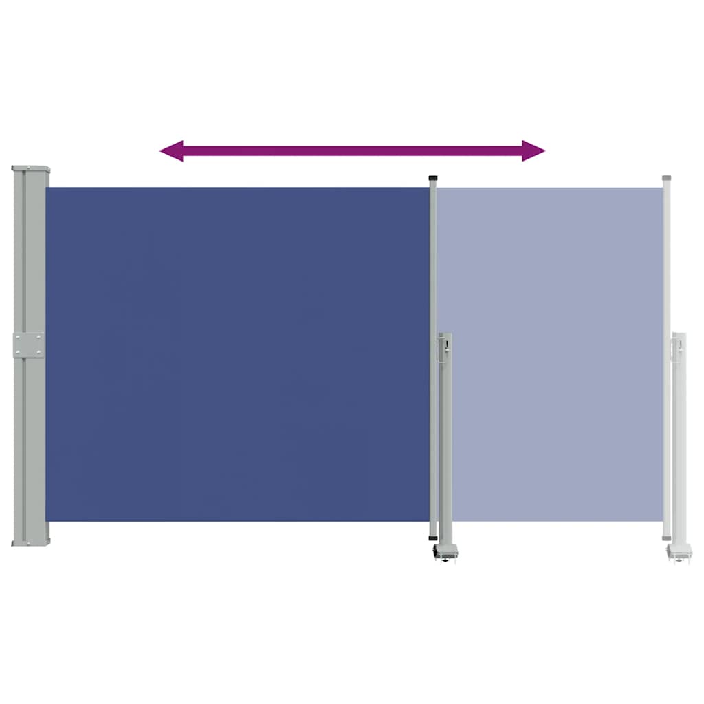 Patio Retractable Side Awning 140 x 300 cm Blue
