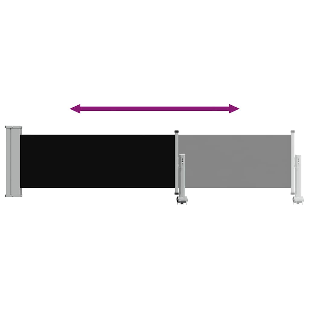 Patio Retractable Side Awning 60x300 cm Black