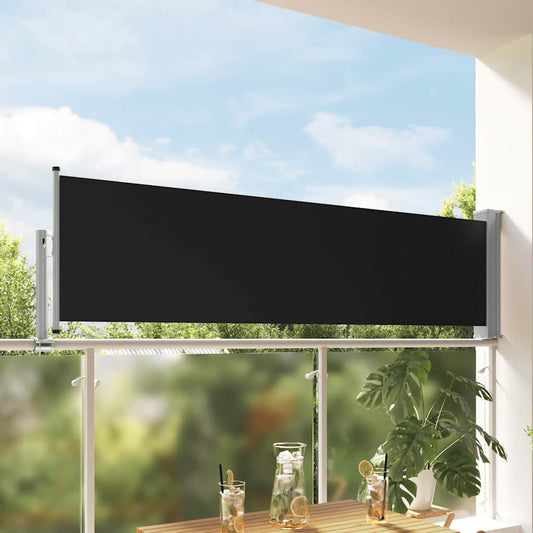 48358 vidaXL Patio Retractable Side Awning 80x300 cm Black