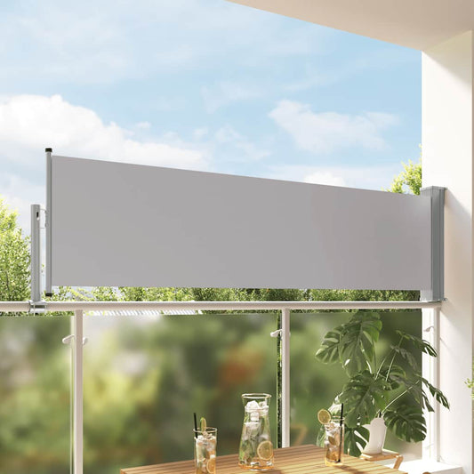 48360 vidaXL Patio Retractable Side Awning 80x300 cm Grey