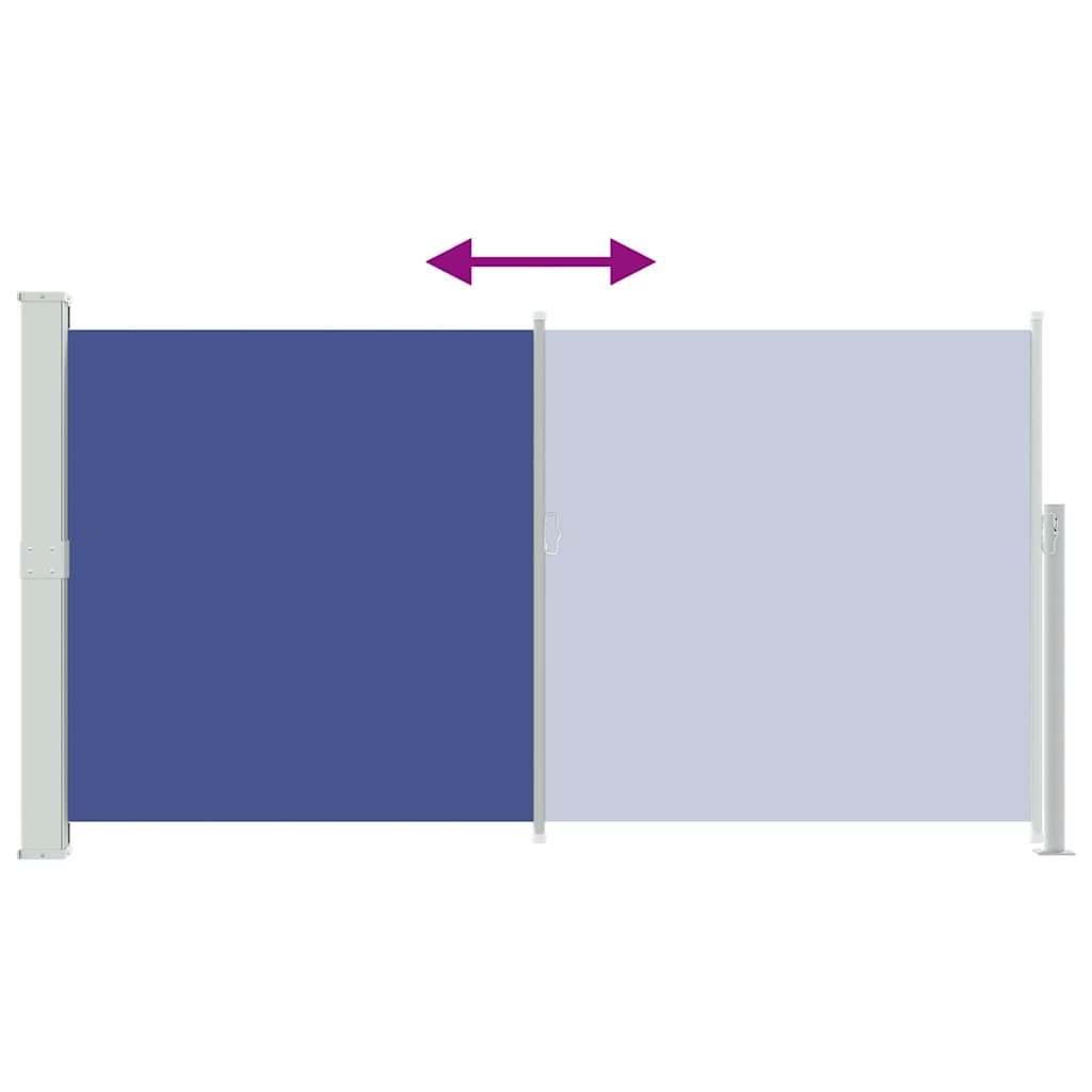 Side Awning | Blue, Grey | Polyester, Powder-Coated Steel | 170x300 cm