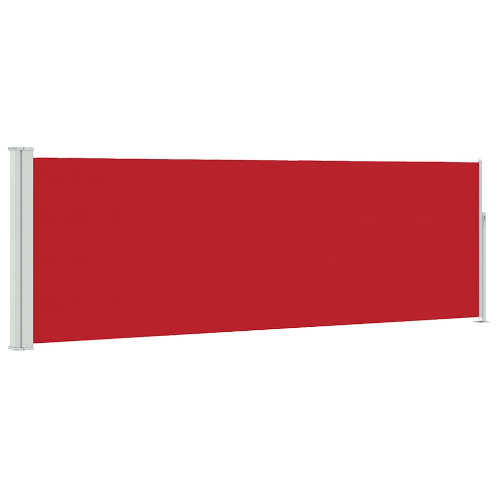 Patio Retractable Side Awning 100x314 cm Red