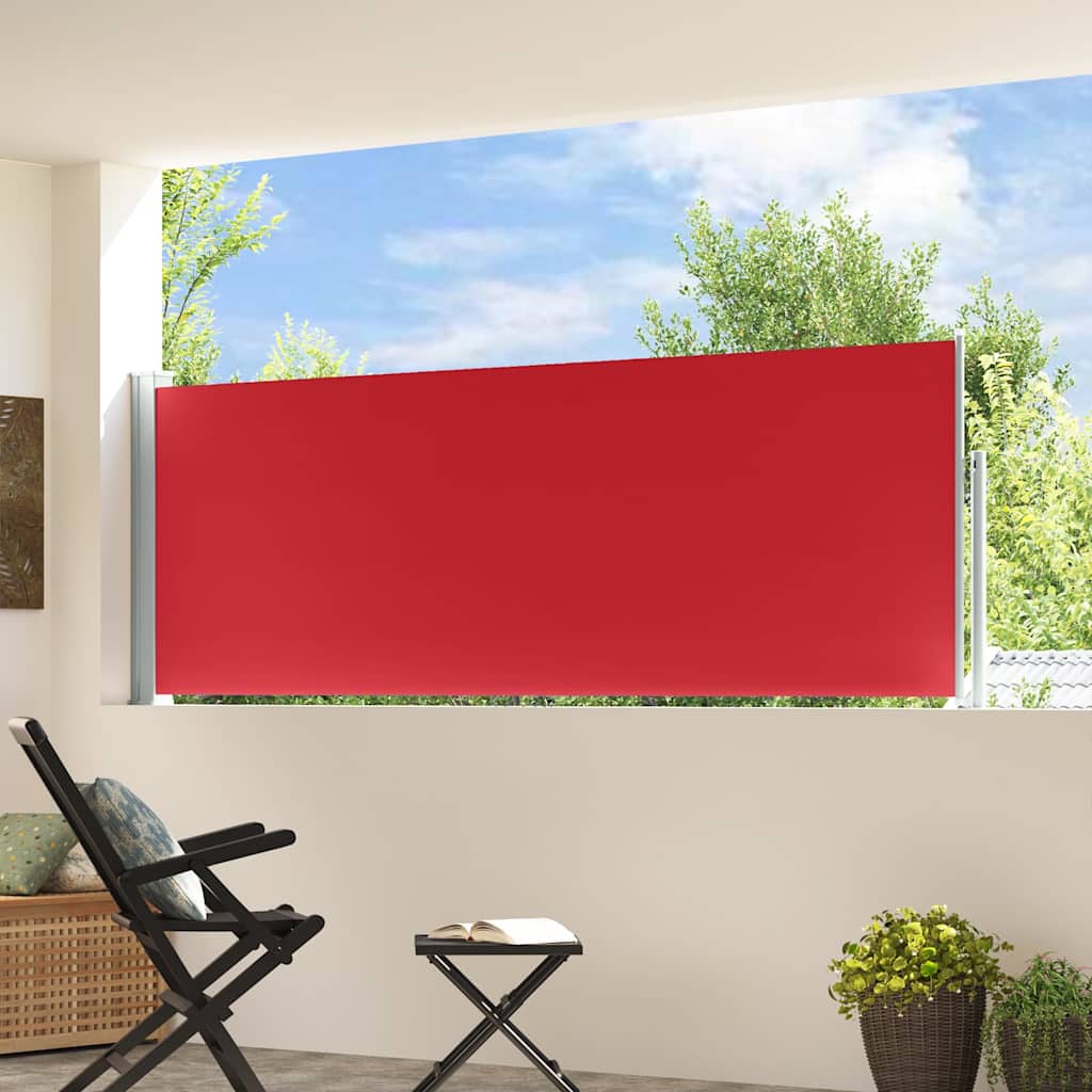 Patio Retractable Side Awning 100x314 cm Red