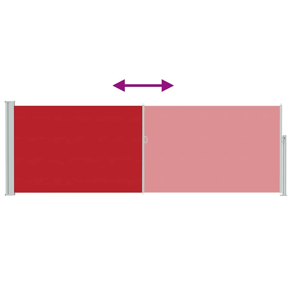 Patio Retractable Side Awning 100x314 cm Red