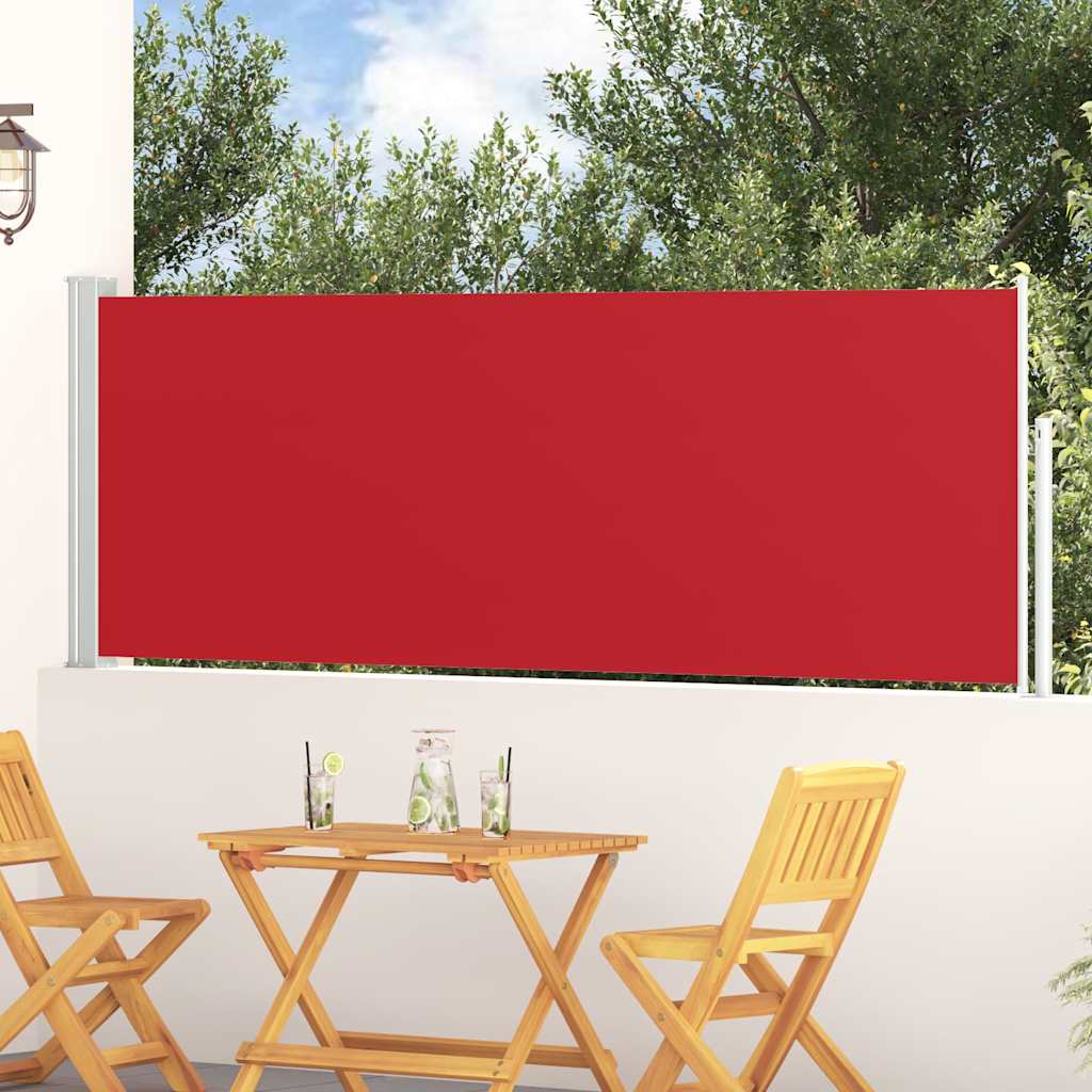 Patio Retractable Side Awning 100x314 cm Red