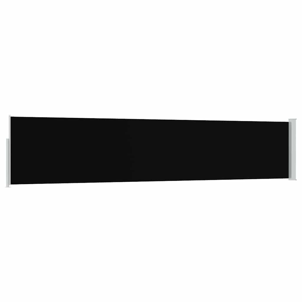 Patio Retractable Side Awning 100x500 cm Black