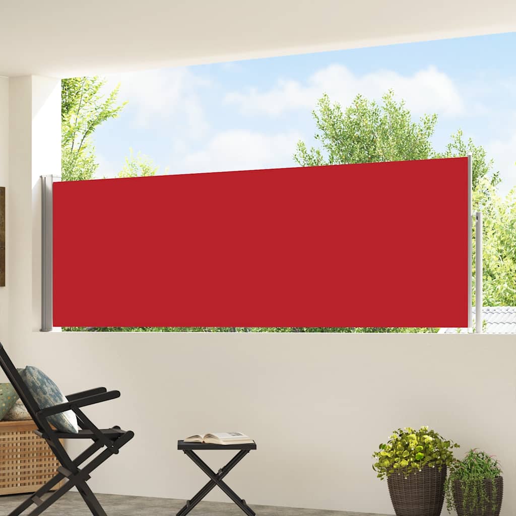 Patio Retractable Side Awning 100x500 cm Red