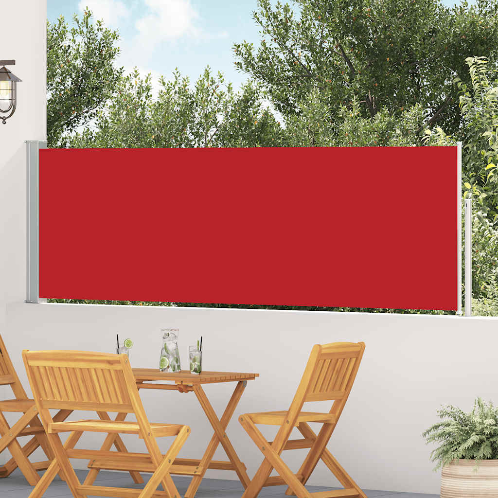 Patio Retractable Side Awning 100x500 cm Red