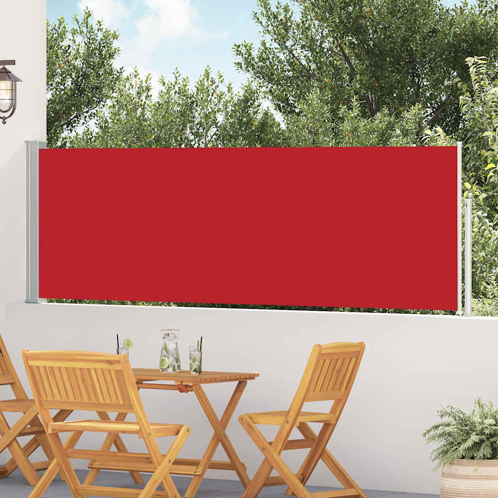 Patio Retractable Side Awning 100x514 cm Red