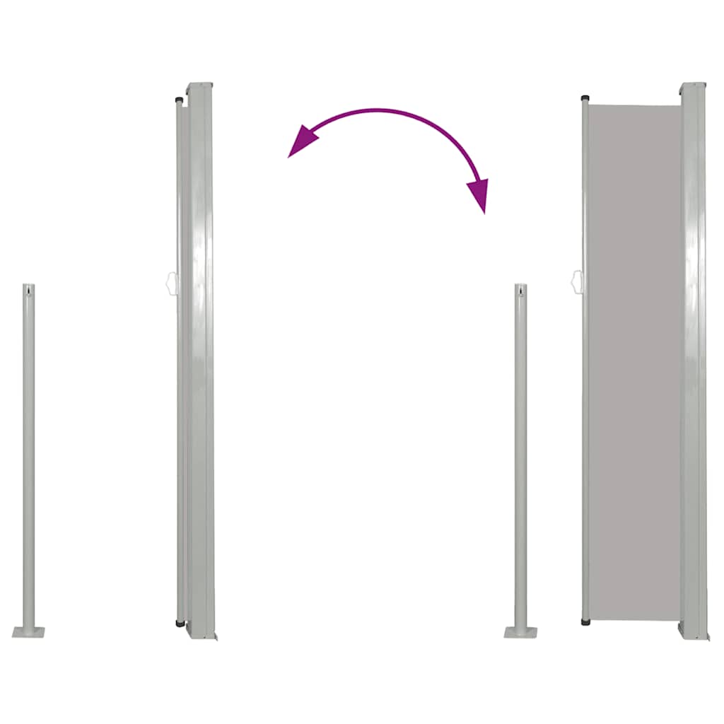 Patio Retractable Side Awning 100x500 cm Grey