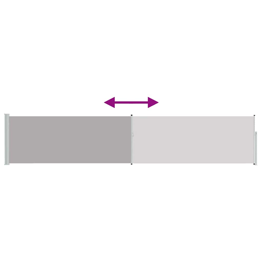 Patio Retractable Side Awning 100x500 cm Grey