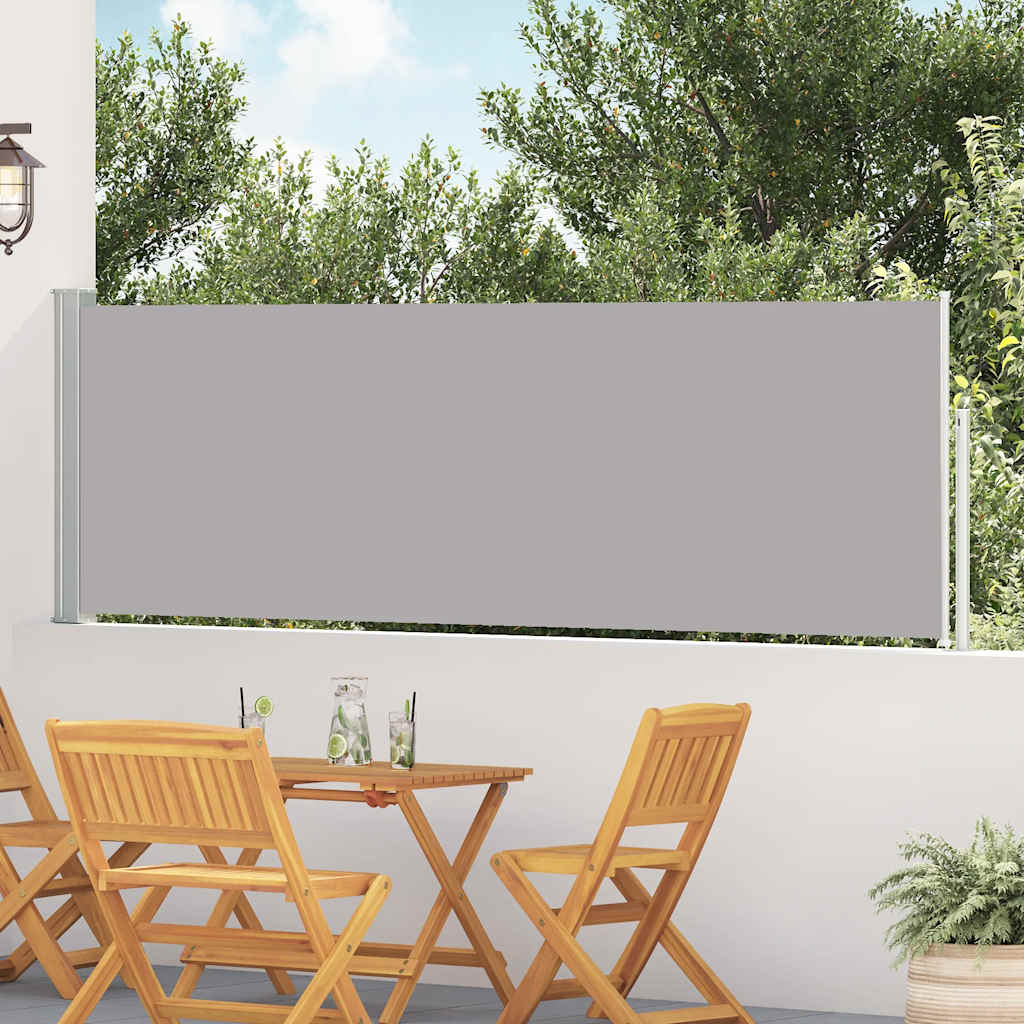 Patio Retractable Side Awning 100x500 cm Grey