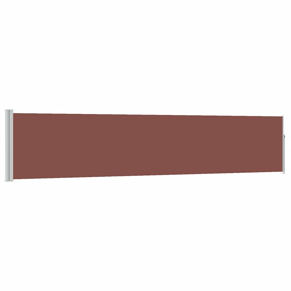 Patio Retractable Side Awning 100x500 cm Brown
