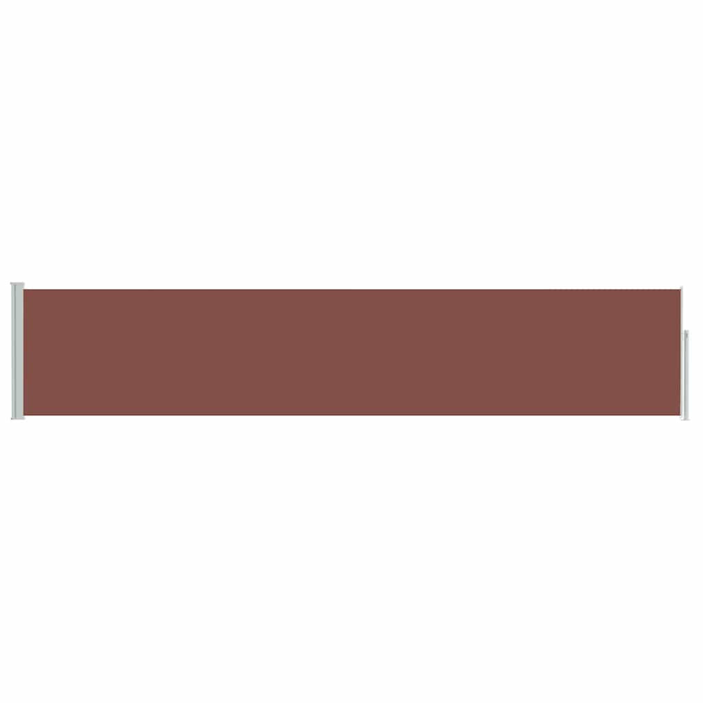Patio Retractable Side Awning 100x500 cm Brown