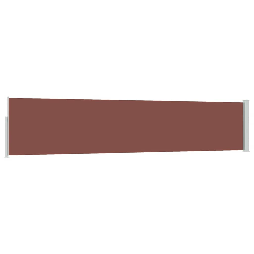 Patio Retractable Side Awning 100x500 cm Brown