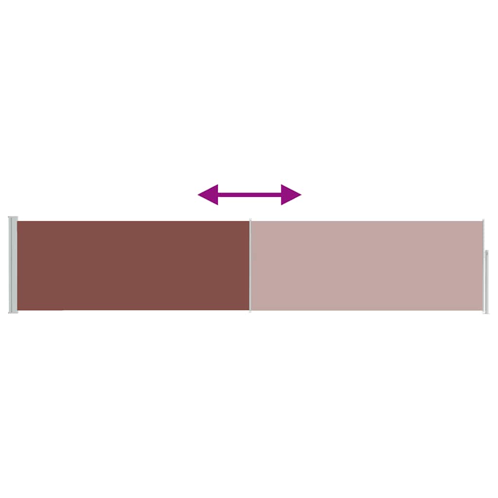 Patio Retractable Side Awning 100x500 cm Brown