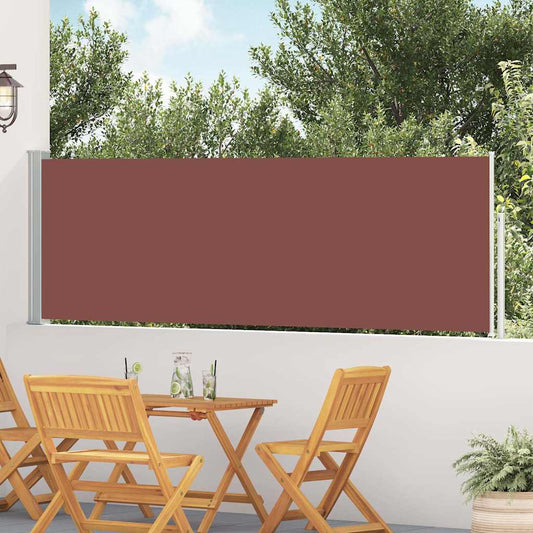 Patio Retractable Side Awning 100x500 cm Brown