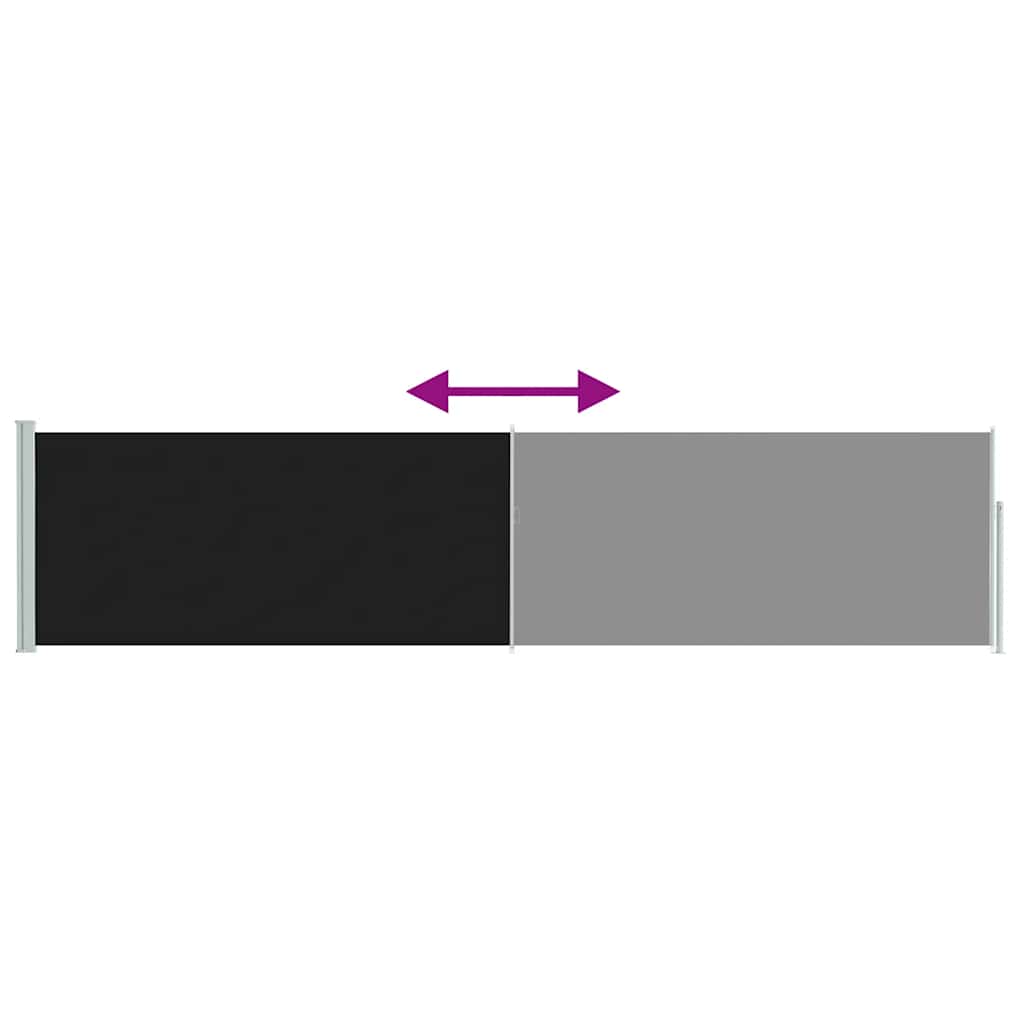 Patio Retractable Side Awning 120x500 cm Black