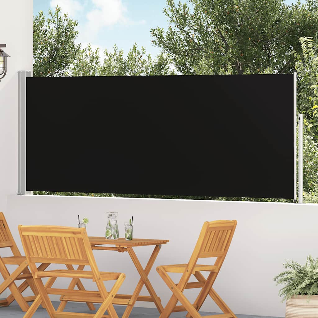Patio Retractable Side Awning 120x500 cm Black
