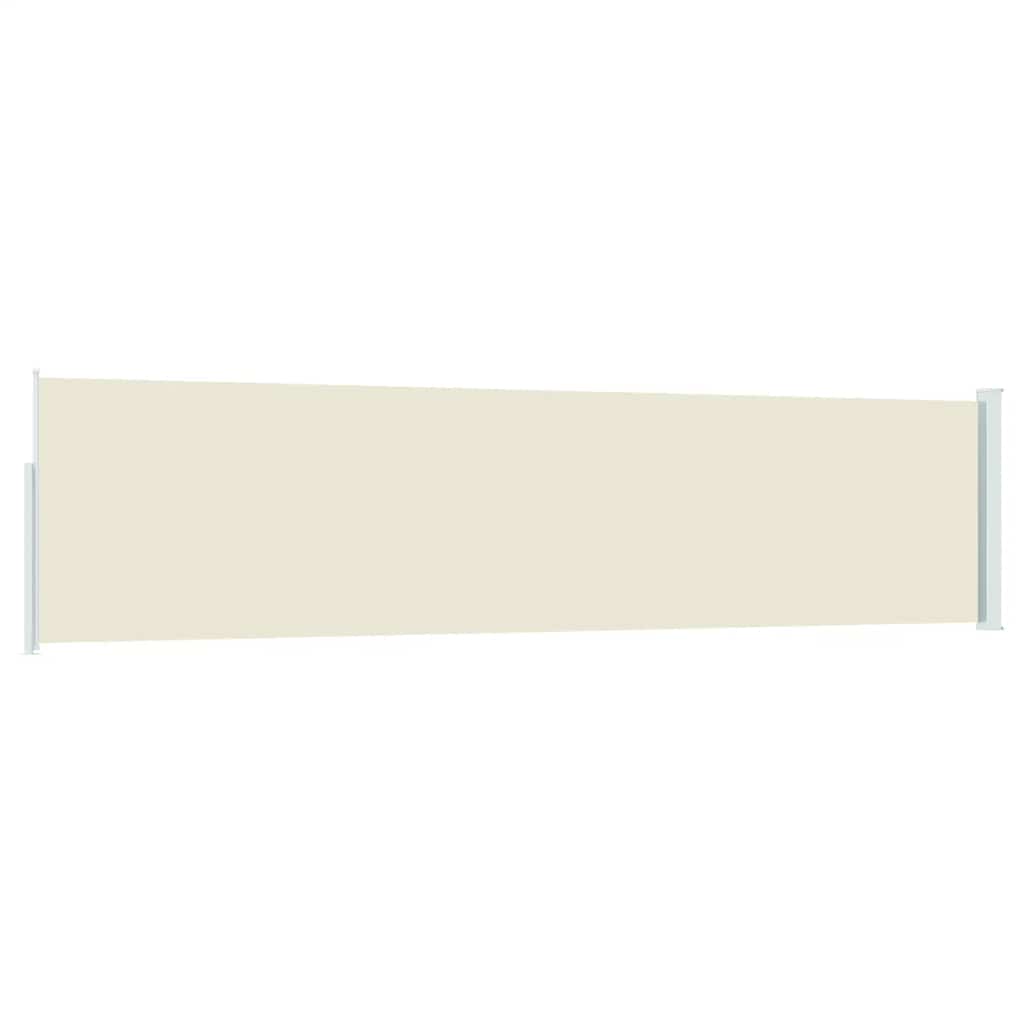 Patio Retractable Side Awning 120x500 cm Cream